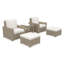 Chaise longue d'extérieur avec repose-pieds et coussins Sunbrella Leanne-848137516