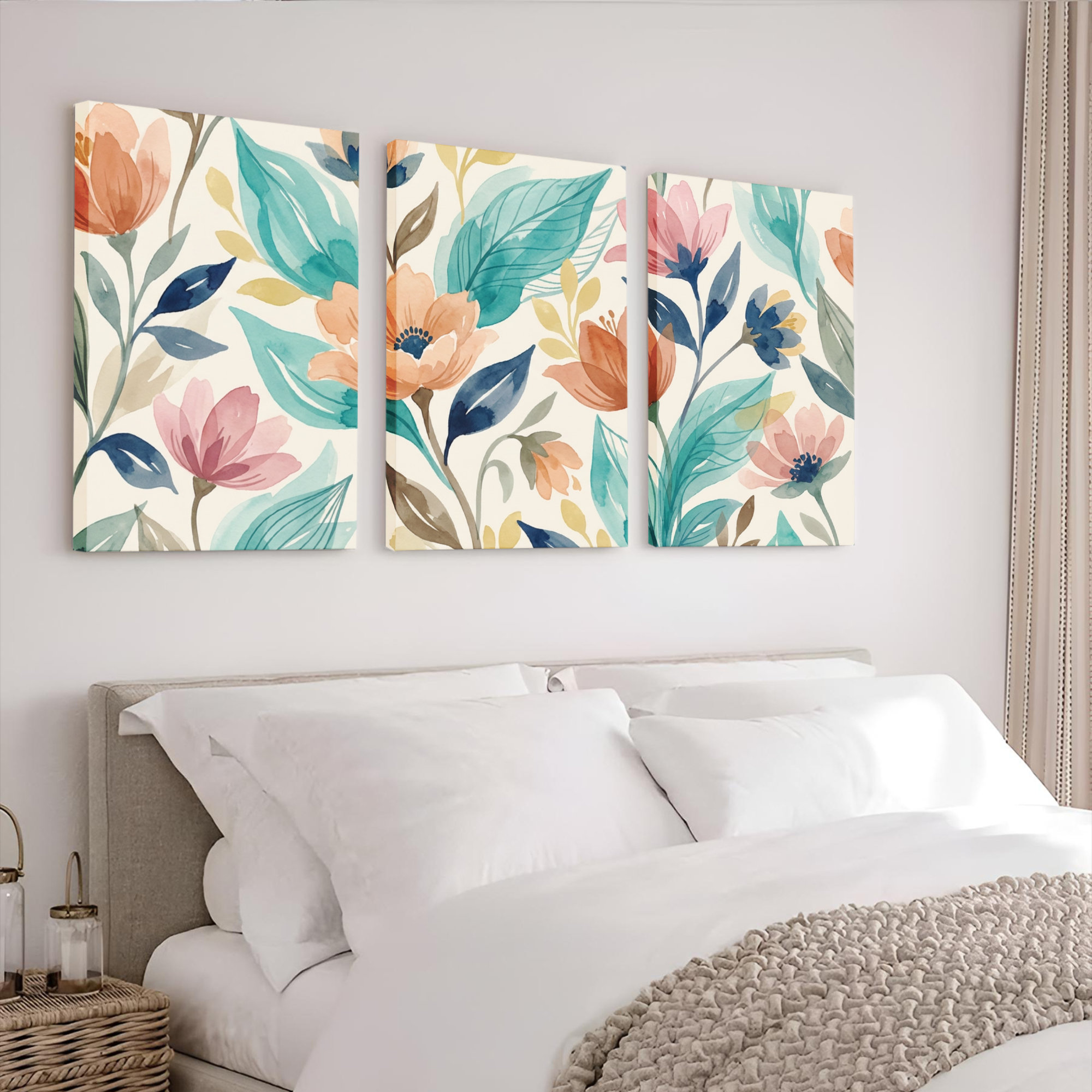 Ophelia & Co. Floral Botanical Pattern Canvas Wrapped Wall Art Oil ...