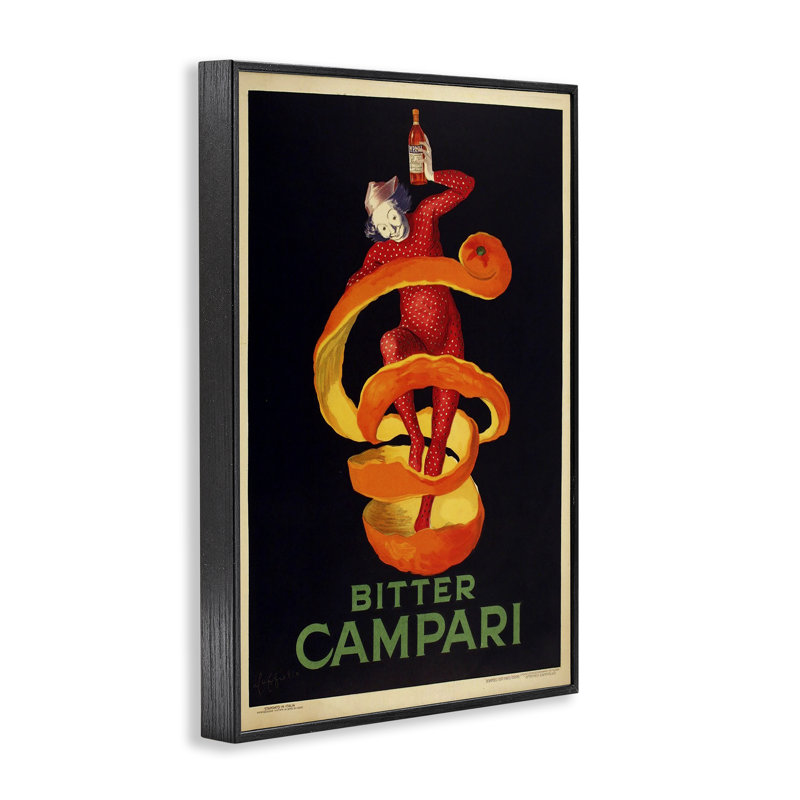 Publicité giclée de Campari amer, conception de Marcus Jules, H 24 po x l 16 po, Giclée encadrée noir minuit