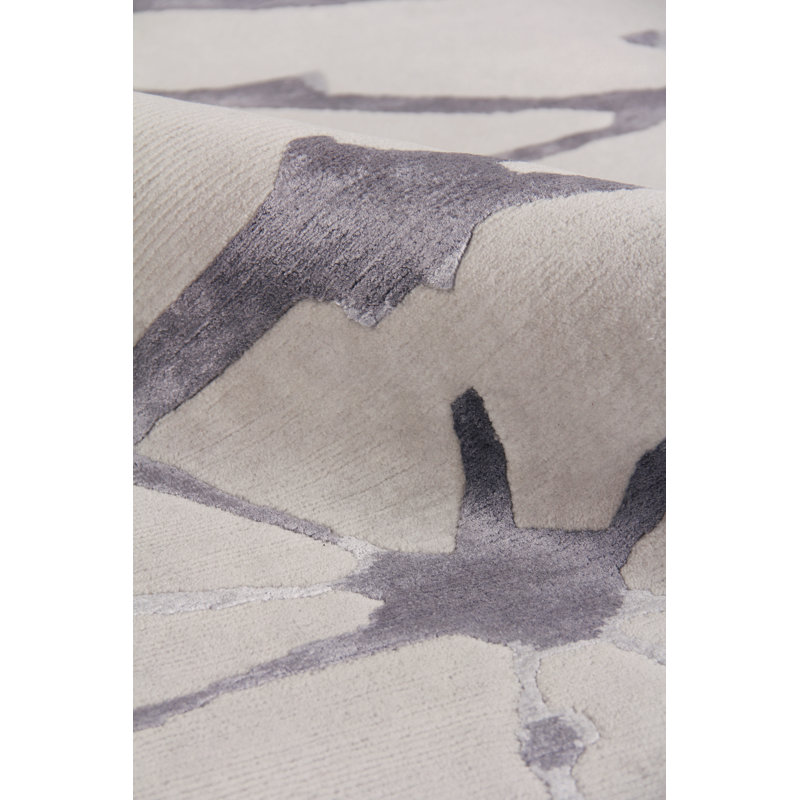 Space Age Handmade Wool Geometric Area Rug, Rectangle 6' x 9'