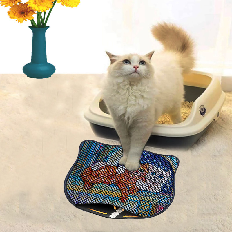 Durable Cat Litter Mat, 15.7 x 19.7 inches | 50% PVC / 50% Polyester, Machine Washable & Vacuum Friendly | Perfect for Easy Cleanup, Non-Slip Design to Keep Your Home Clean & Fresh, Ideal for Pet Owners
