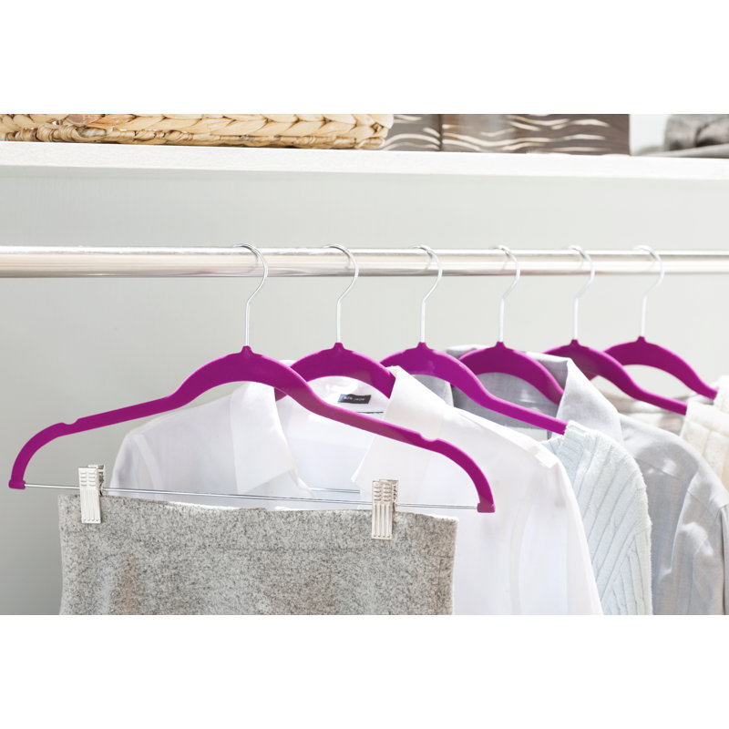 Cintre standard en velours antidérapant Luegenia, Fuchsia
