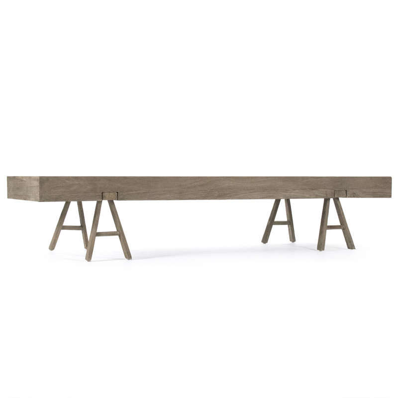 Chloe 78.75" Solid Wood Coffee Table in Brown