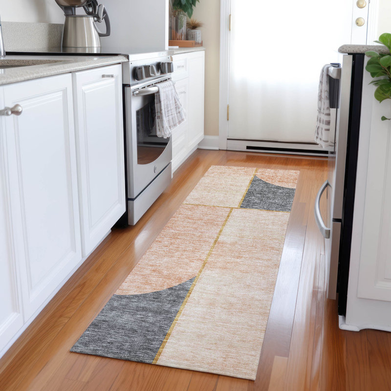 Alta Washable Geometric Indoor / Outdoor Rug, Runner 2'3" x 7'6"