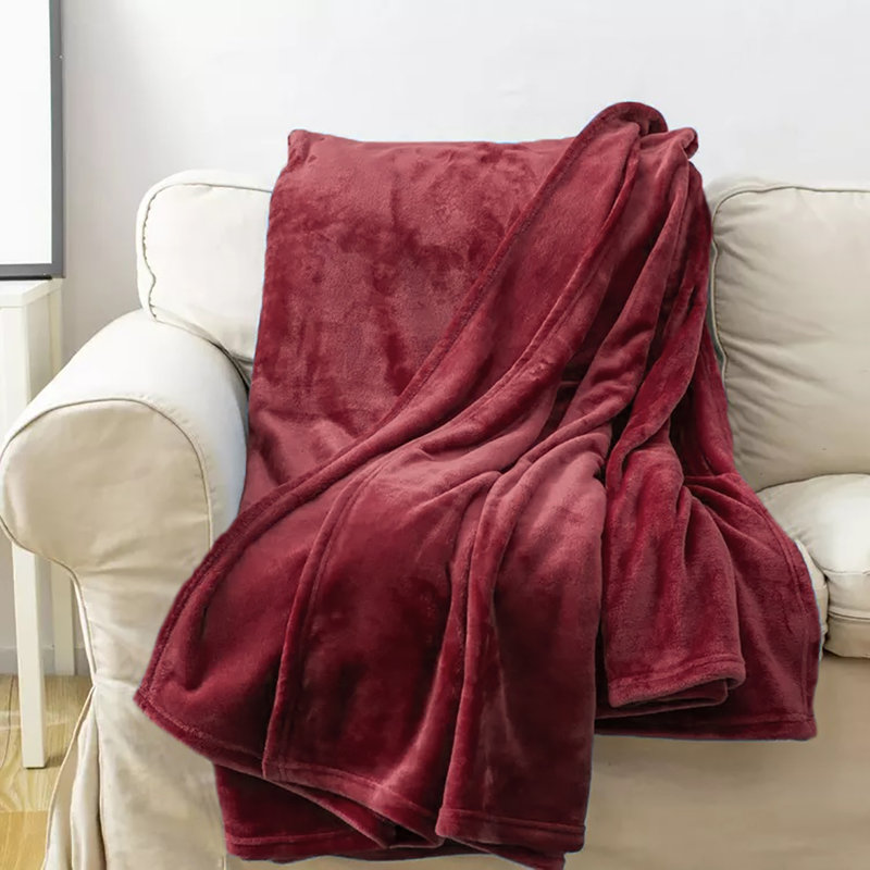 Plain Weave / Muslin Throw Blanket, Queen, Burgundy