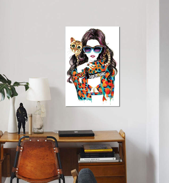 « kenzo », impression sur toile, H 12 po x l 8 po x P 0,75 po, Toile tendue, Pas de tapis