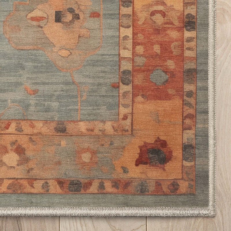 Bungalow Rose Adrith Marmaris Updated Traditional Pastel Blue Area Rug, Rectangle 7'7" x 9'10"