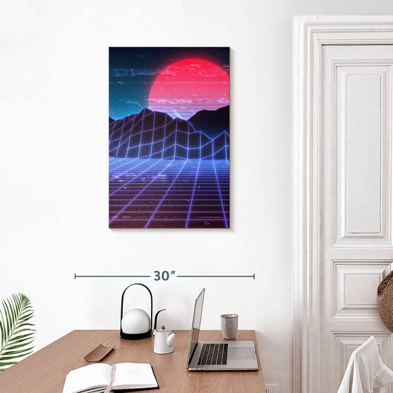 Kelan Red Moon Digital Landscape, 30" H x 20" W
