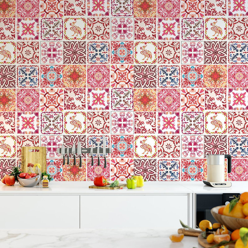 96.77cm W x 96.77cm L PVC Peel and Stick Mosaic Tile