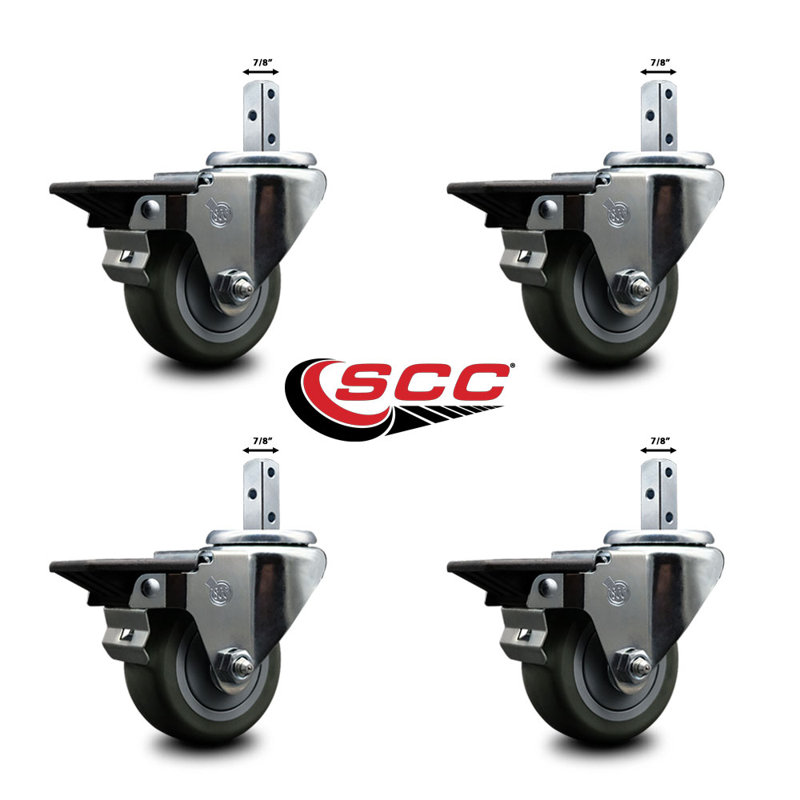 Polyurethane Casters, Gray
