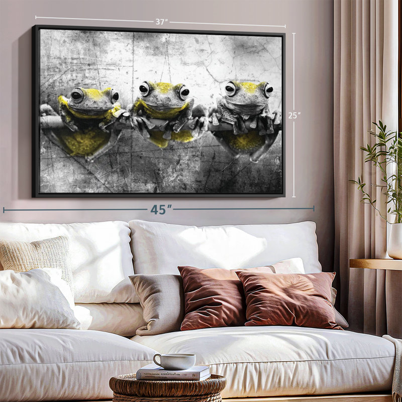 Tree Frogs Pop Canvas Print, 25" H x 37" W