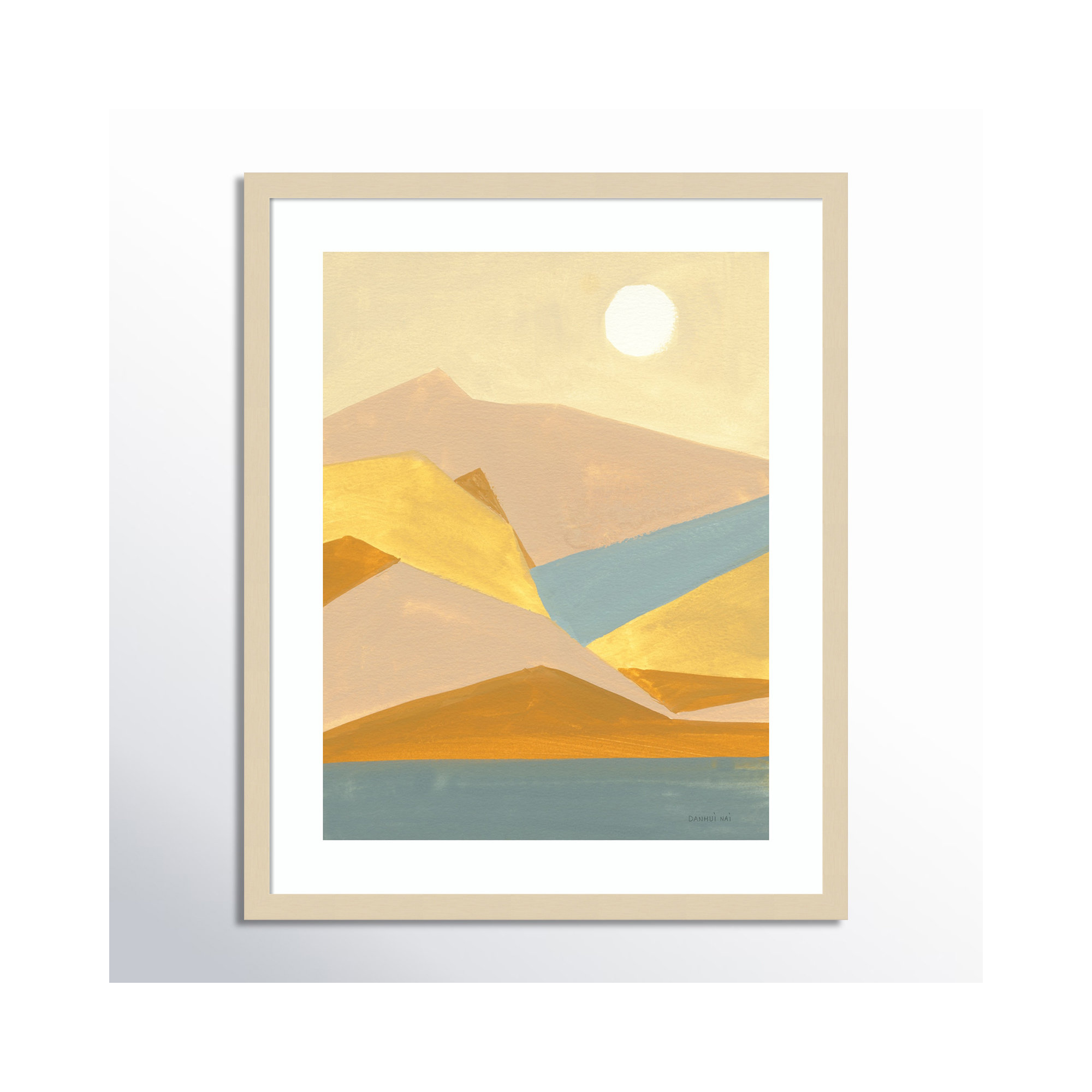 Retro Abstract I Southwest Mountains by Danhui Nai, Brown Framed Paper, 26.38" H x 21.38" W x 0.88" D