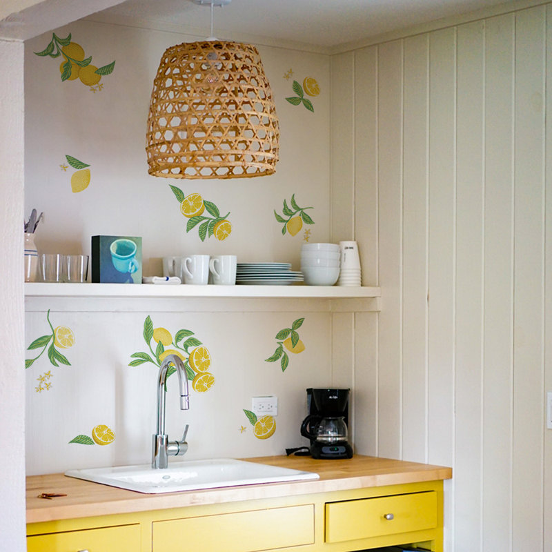 Ensemble d'adhésif décoratif citron amovible