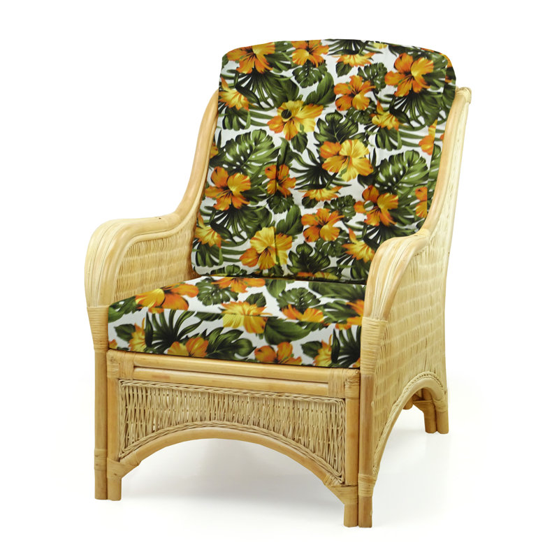 Boba Upholstered Armchair, Green/Orange Polypropylene/Olefin, Natural