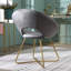 Fauteuil d'appoint rembourré en velours soyeux Slatina-807840781