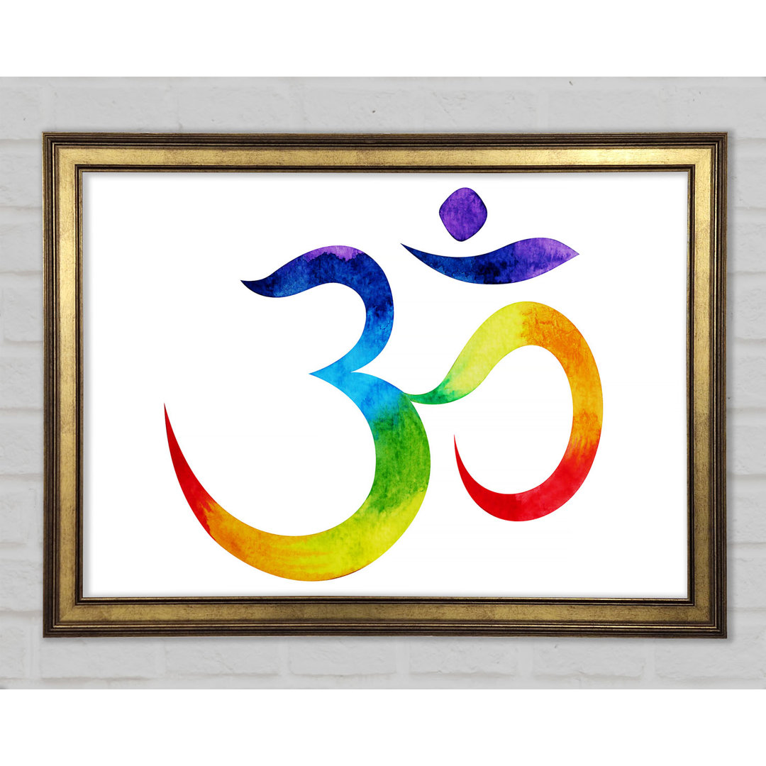 Gerahmtes Leinwandbild Chakra Om Colours 2