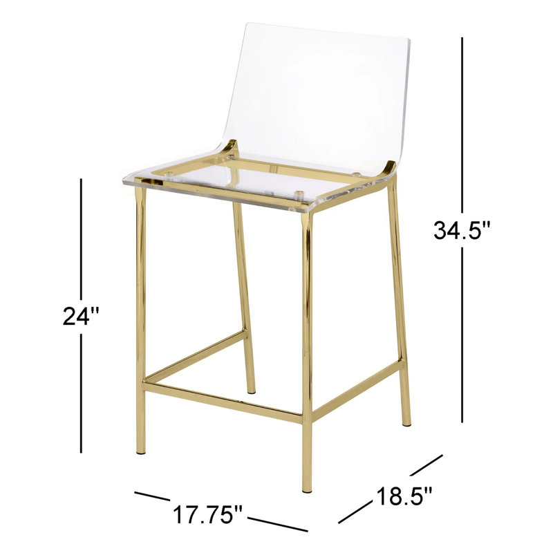 Tabouret de comptoir 24 po Basak, Or
