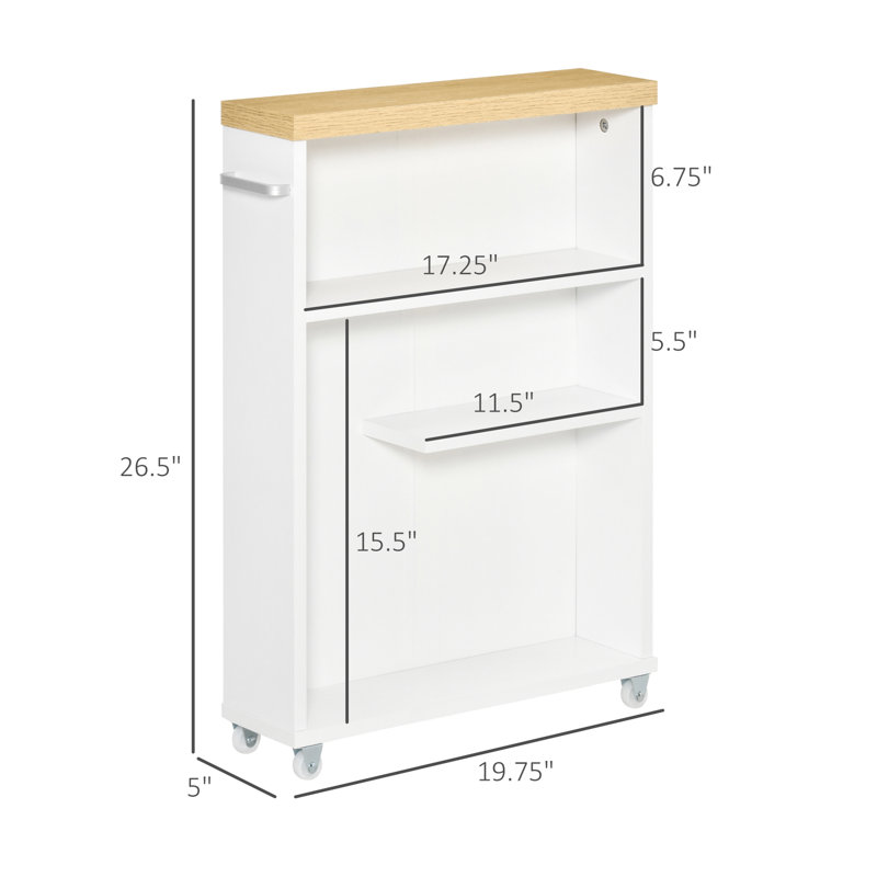 Chariot de salle de bain blanc avec espace de rangement et roulettes - pratique pour ranger votre rangement