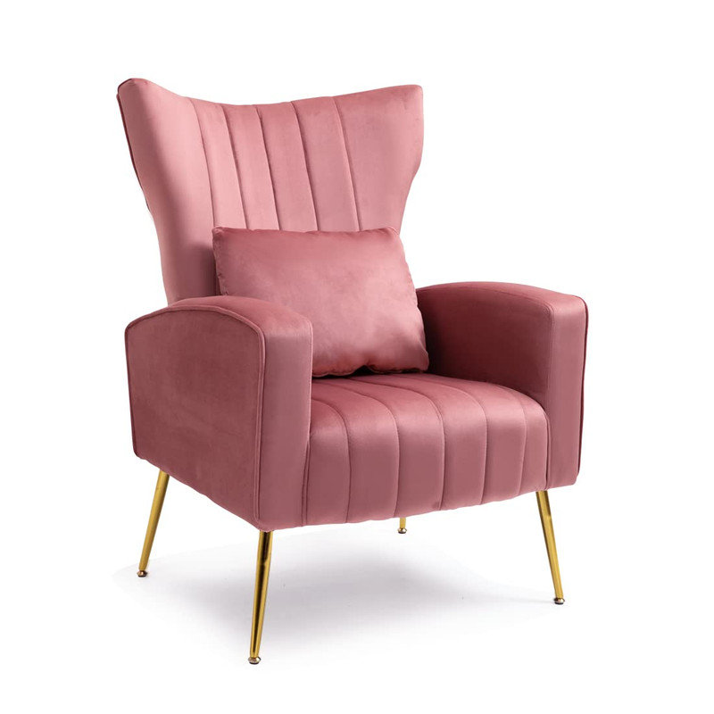 Upholstered velvet armchair, Rose