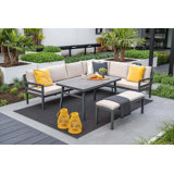 Audyn 7 Person Garden Lounge Dining Set with Cushions