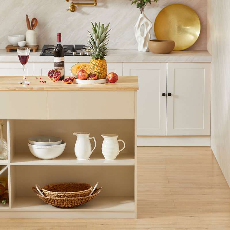 Northwich Solid Wood Top Kitchen Island