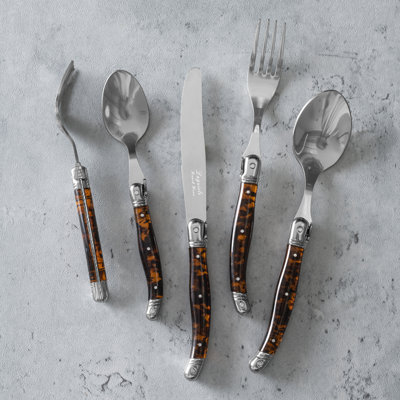 French Home Laguiole Connoisseur 20-Piece 18/10 Stainless-Steel Flatware Set With Handles