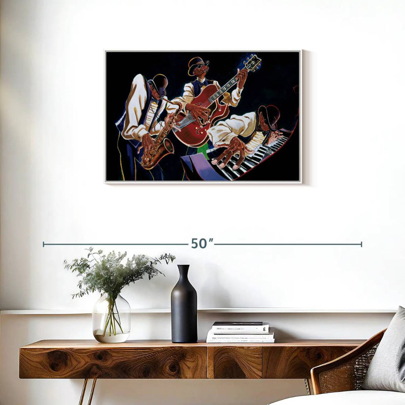 Brouillage II, Cadre flottant blanc, 31 po x 21 po