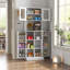 Garde-manger 71 po, armoire de rangement haute avec support pour micro-ondes, huche de cuisine autoportante avec portes et tablettes réglables, garde-manger Mordern