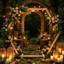 230cm W x 48cm D Solid Wood Arbour in Natural Wood