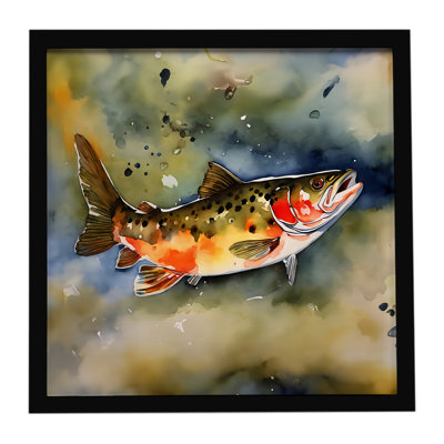 Brook Trout Framed Metal Print