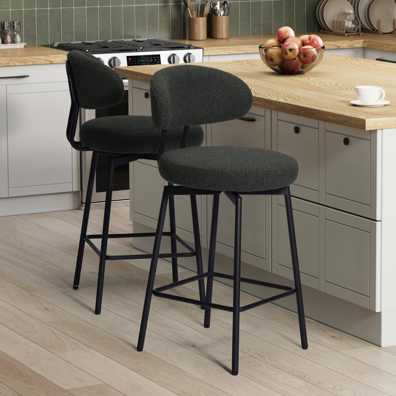 Tabouret de comptoir pivotant 27 po Bayville, Gris anthracite