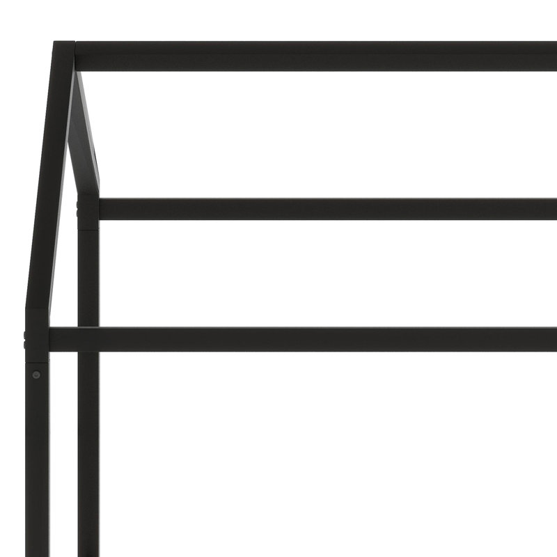 Cadre de lit en forme de maison Montessori, Noir, Lit double
