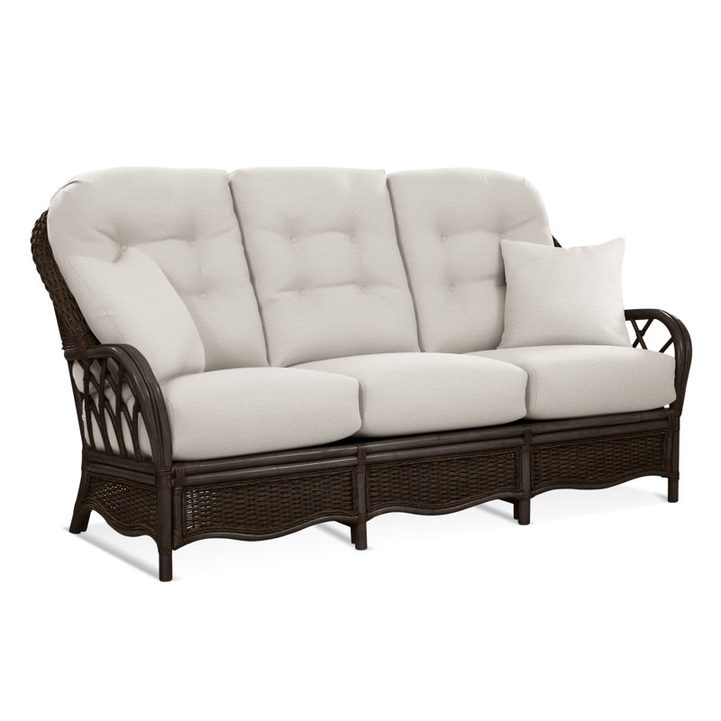 Everglade Sofa, White Textured Performance; 0865-91, Coffee