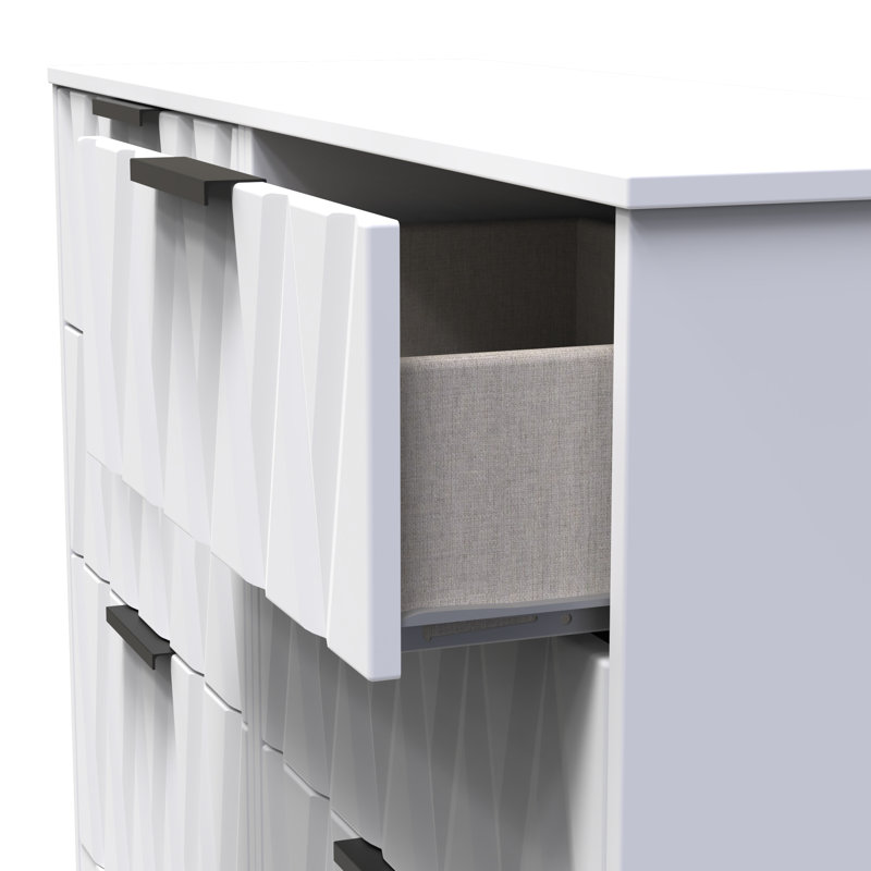 Besmir 6 Drawer Wide Chest (Ready Assembled), White Matt