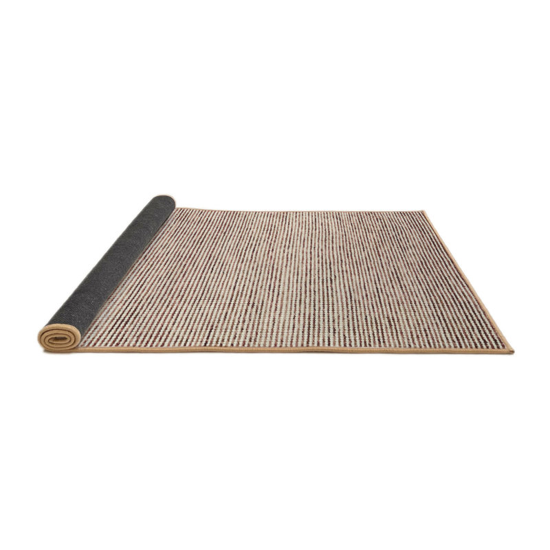 Beige contemporain/Tapis décoratif brun, Rond 7 pi