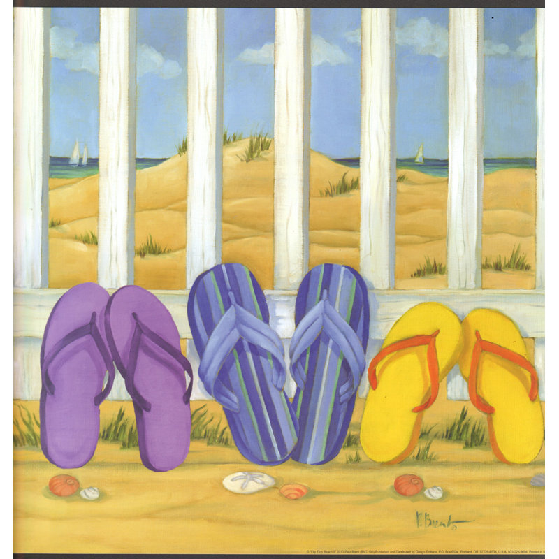 Flip Flop Beach II, 16" H x 15" W