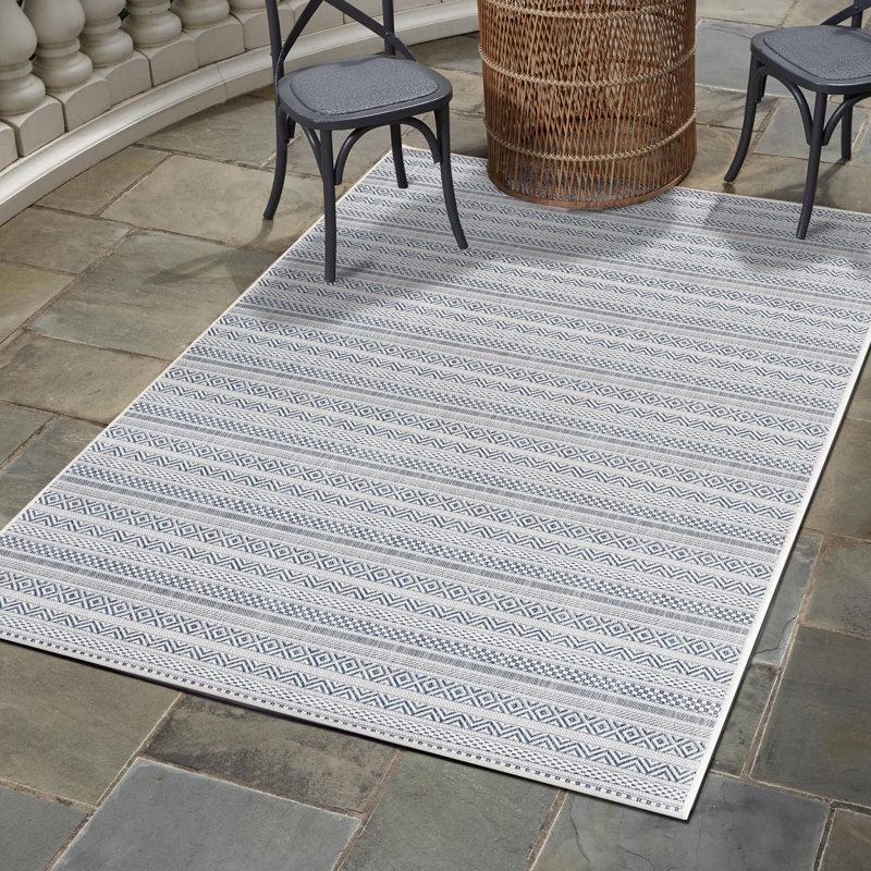 Tapis intérieur / extérieur en polypropylène tissé à la machine Evolet, Rectangle 6 pi x 9 pi