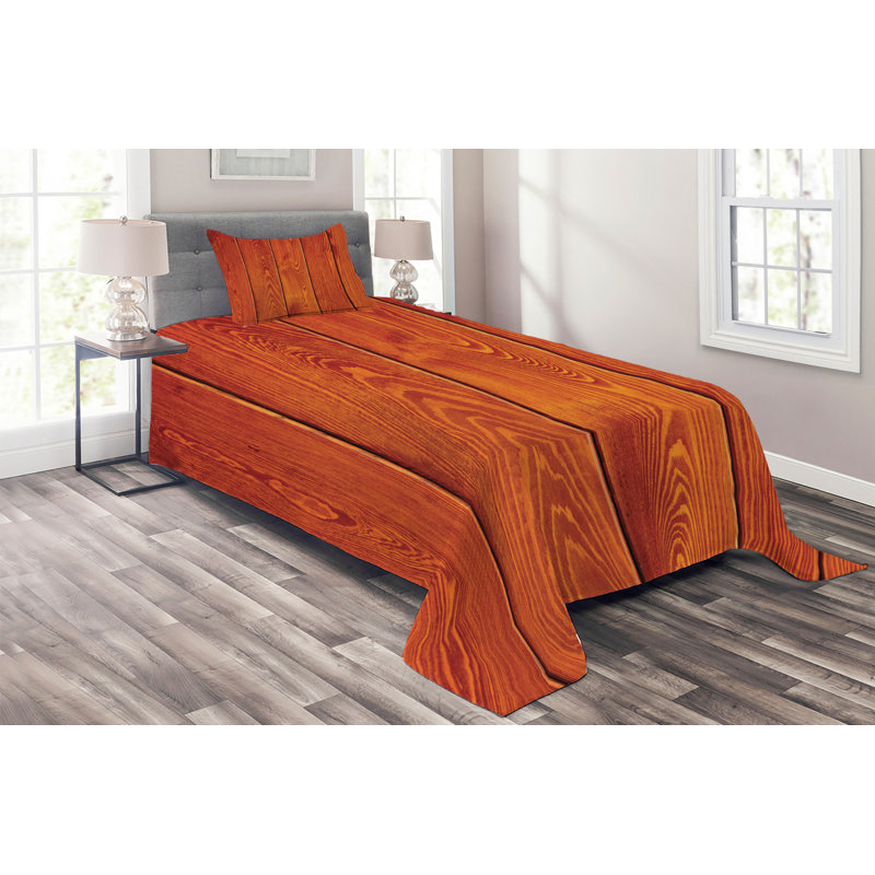 Rustic Polyester Abstract Coverlet, Twin Bedspread + 1 Sham