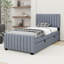 Lit plateforme en velours avec lit gigogne simple Veroni
