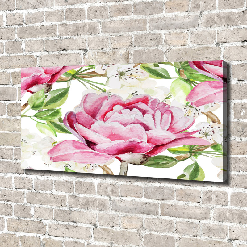 Peonies - Wrapped Canvas Print, 70cm H x 140cm W, Canvas
