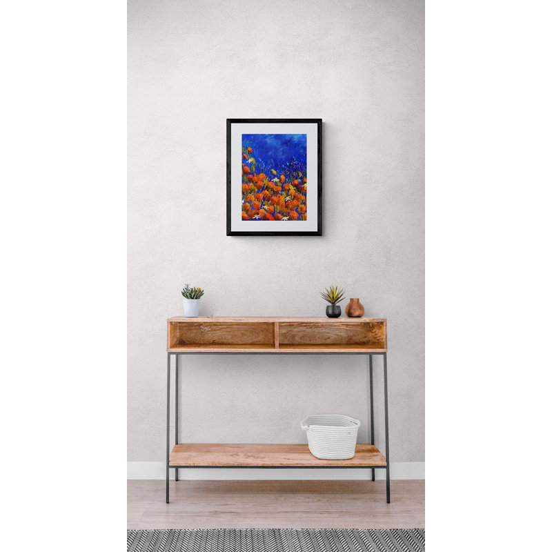Poppies Print by Pol Ledent, Black Framed Paper, 31.25" H x 25.25" W