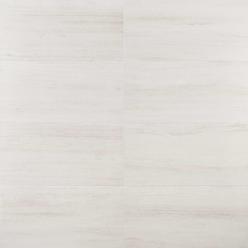 Nashville 12x24 Matte Travertine Look Porcelain Tile, White Matte