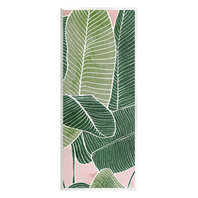 Rose avec motif tropical de feuilles par Ziwei Li - impression sans cadre sur panneau de fibres à densité moyenne