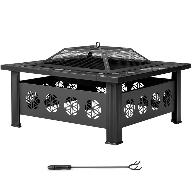 Patio 32 in. Square Steel Fire Pit