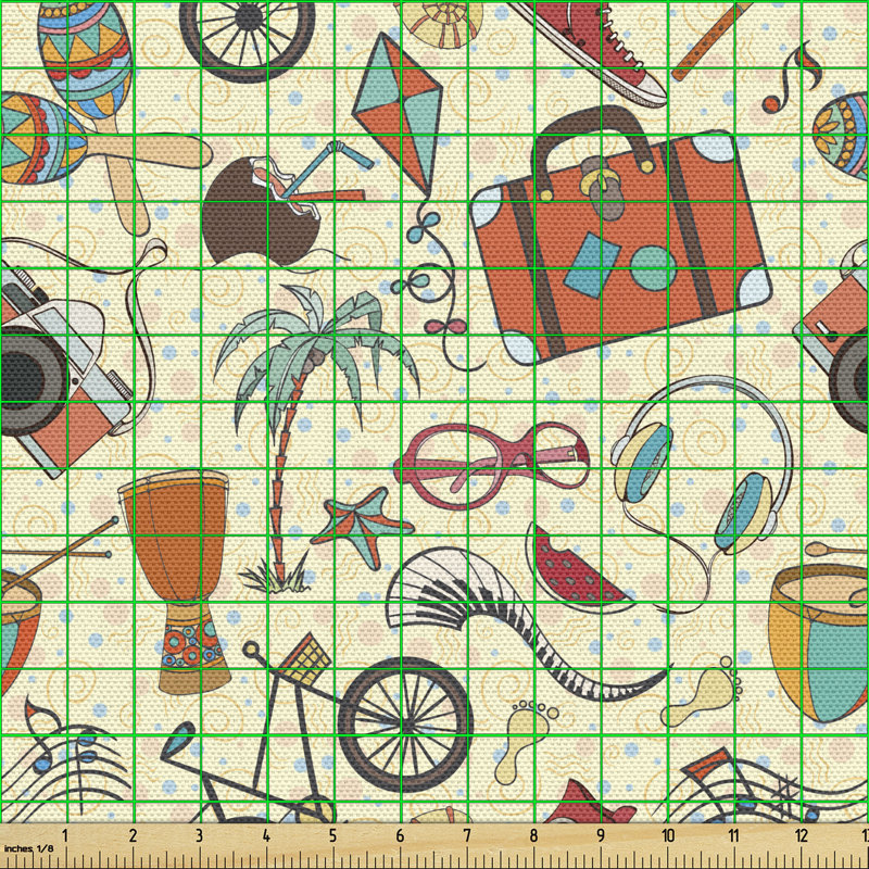Chipper Warm Beach Palm Trees Multi-Purpose Fabric