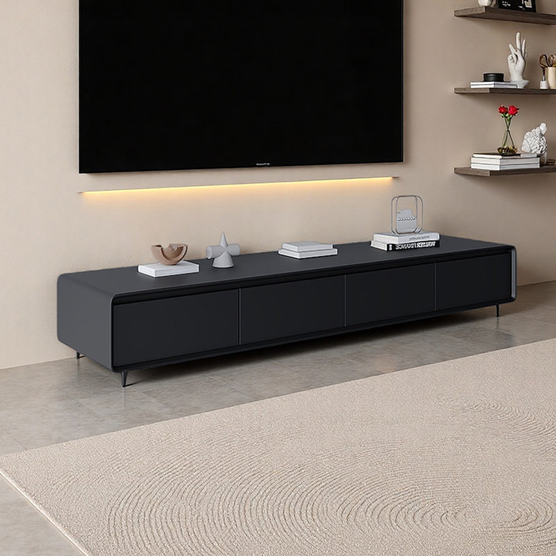 Meuble télé avec rangement Modern Modern, H 17,71 po x L 86,61 po x l 15,74 po, Noir