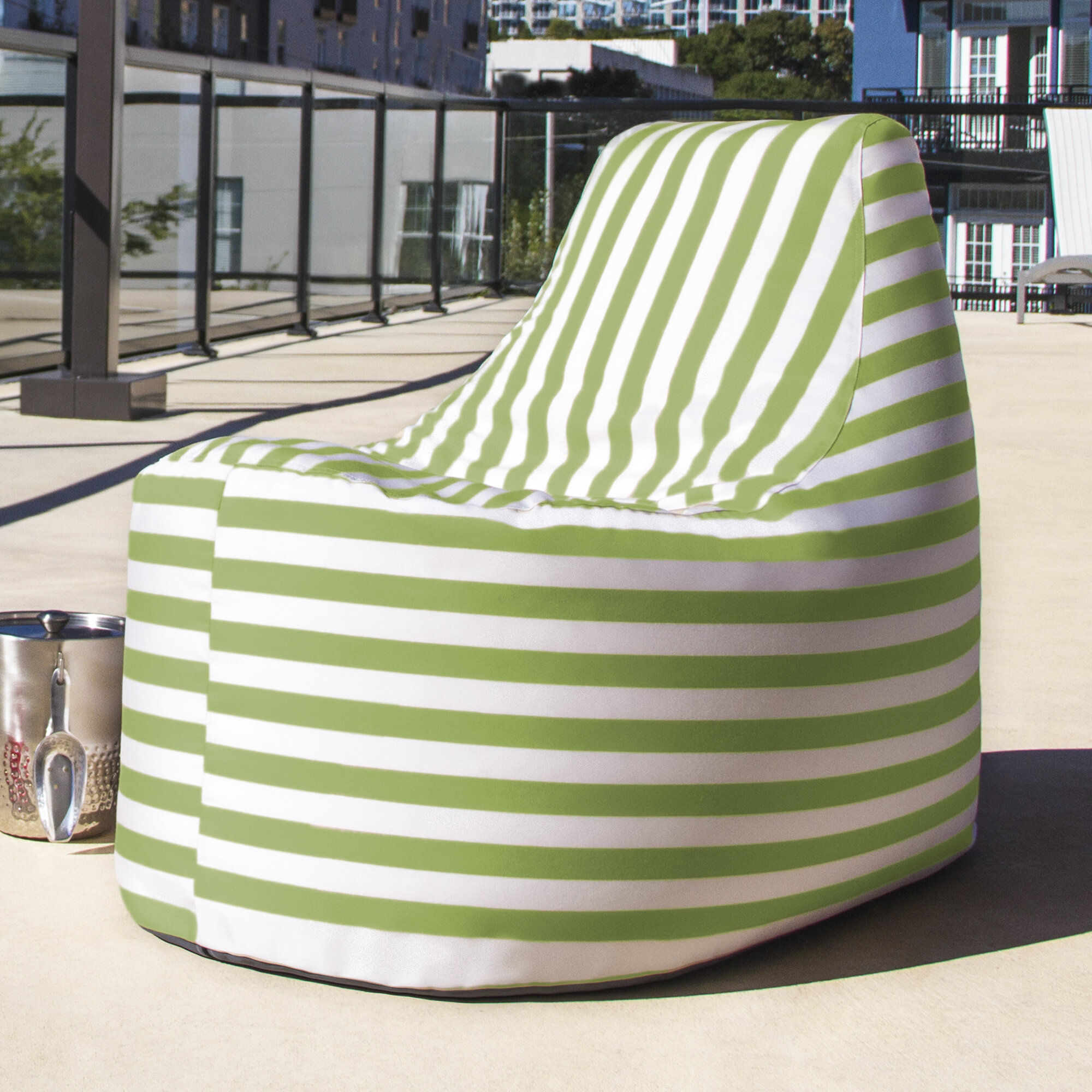 Large sunbrella outdoor friendly bean discount bag chair brayden studio upholstery