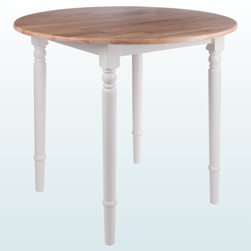 Skyler and Double Drop Leaf Dining Table, Natural, White