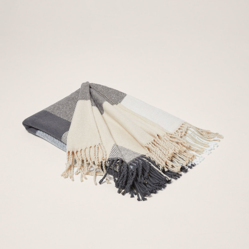 Plain Weave / Muslin Throw Blanket, W127 x L200cm, Light Grey