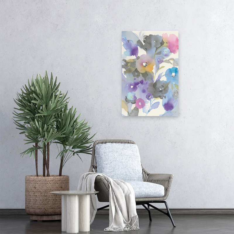 Abstrait et bijou bleu I Garden, H 24 po x l 16 po